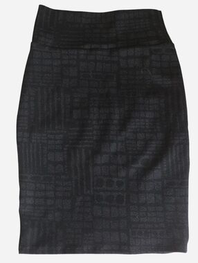 LuLaRoe Black Textured Pattern Pencil Skirt